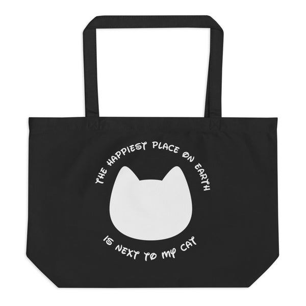 Happiest Place on Earth - Cat Large organic tote bag