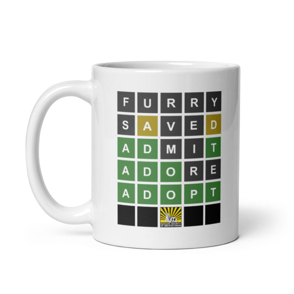 Word Games Adopt White glossy mug